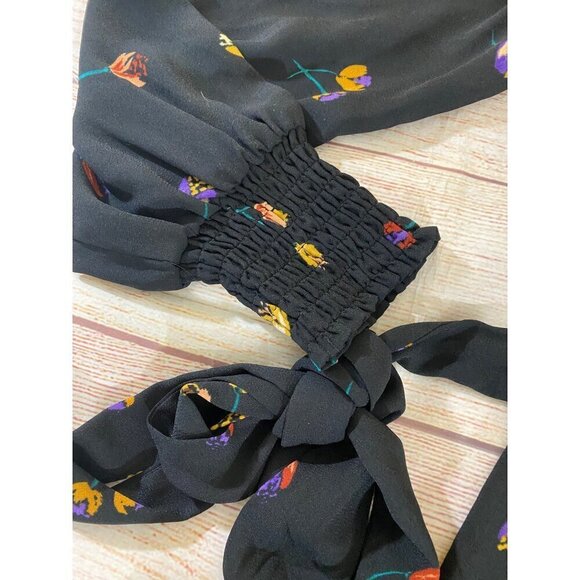 Cabi Women's Black Long Sleeve Floral Divine Dress Fall 2022 - Medium - Picture 4 of 14